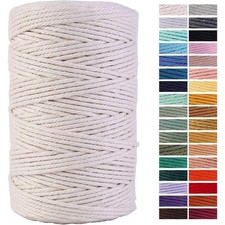 Macrame Cord 3mm x 220Yards 100 Natural Cotton Macrame Rope Cotton Cord for ...