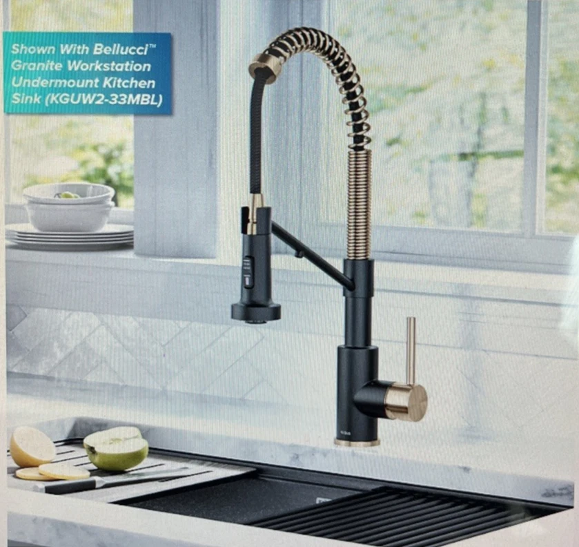 Grifo de cocina Kraus Bolden KFF-1610BBMB Foto 3 de 4
