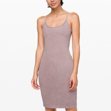 Lululemon Inner Glow Dress Size 6 Washed Half Moon Knee Length Stretch