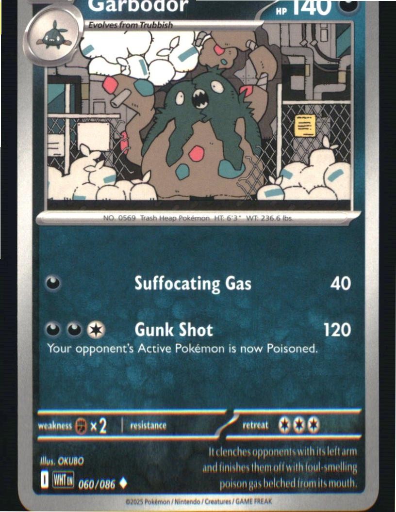 Garbodor 060/086 Uncommon White Flare Pokemon Near Mint