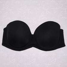WACOAL Red Carpet Strapless Bra 38D Black Underwire Full-Figure 854119