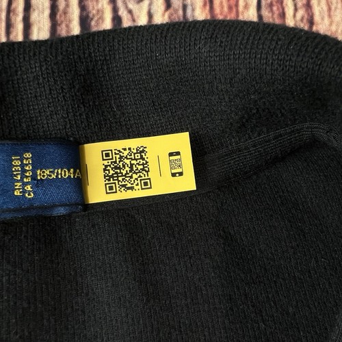 Polo Ralph Lauren Men’s Pullover 1/4 Zip Shirt Knit Long Sleeve XL Black Cotton - Foto 3 di 13