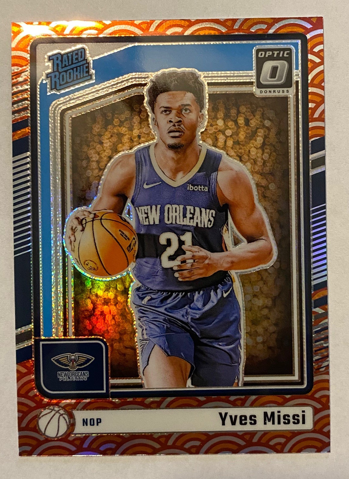 2024-25 Donruss Optic Yves Missi Rated Rookie #265 Photon Prizm Pelicans