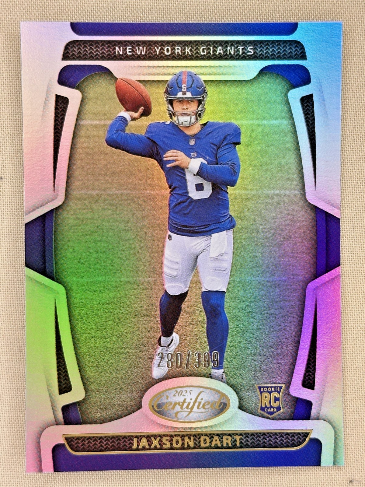 2025 Panini Certified Jaxson Dart RC Mirror /399 New York Giants #150