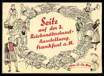 Werbebillet Frankfurt a. M., Seitz, 3. Reichsnährstand-Ausstellung 