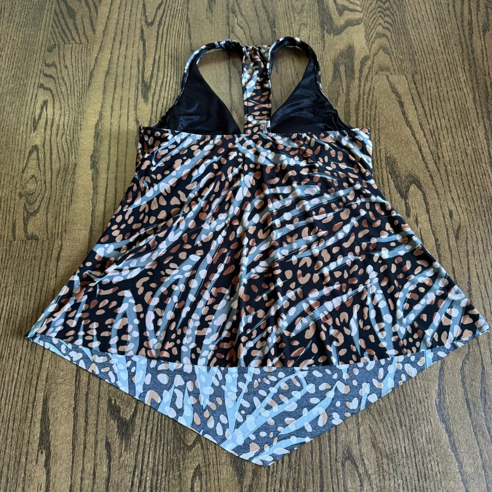 Camiseta de natación Tankini con aros y espalda deportiva con estampado de animales Magicsuit para mujer talla 10 Foto 2 de 4