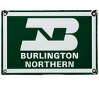 VINTAGE BURLINGTON NORTHERN RAILWAY PORCELAIN SIGN GAS OIL TRAIN STATION PACIFIC