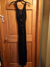 VTG Dave  Johnny Elegant Black Evening Backless Gown
