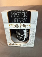 Harry Potter FREE DOBBY MUG and DOBBY IS A FREE ELF SOCK set New in the Box