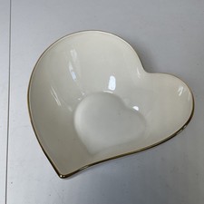 Lenox Heart Gold Trimmed Keepsake Bowl Made In USA 8” X 3” Beautiful Quality