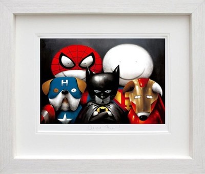 Dream Team von Doug Hyde. Gerahmt in schwarz oder weiß, signiert, limitierte Auflage
