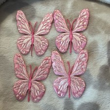 Butterfly Patch Lot - 4 Pink Butterflies - 2 x 2.6 inches each