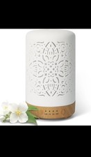 Earnest Living Essential Oil Diffuser for Home White Ceramic Classic 