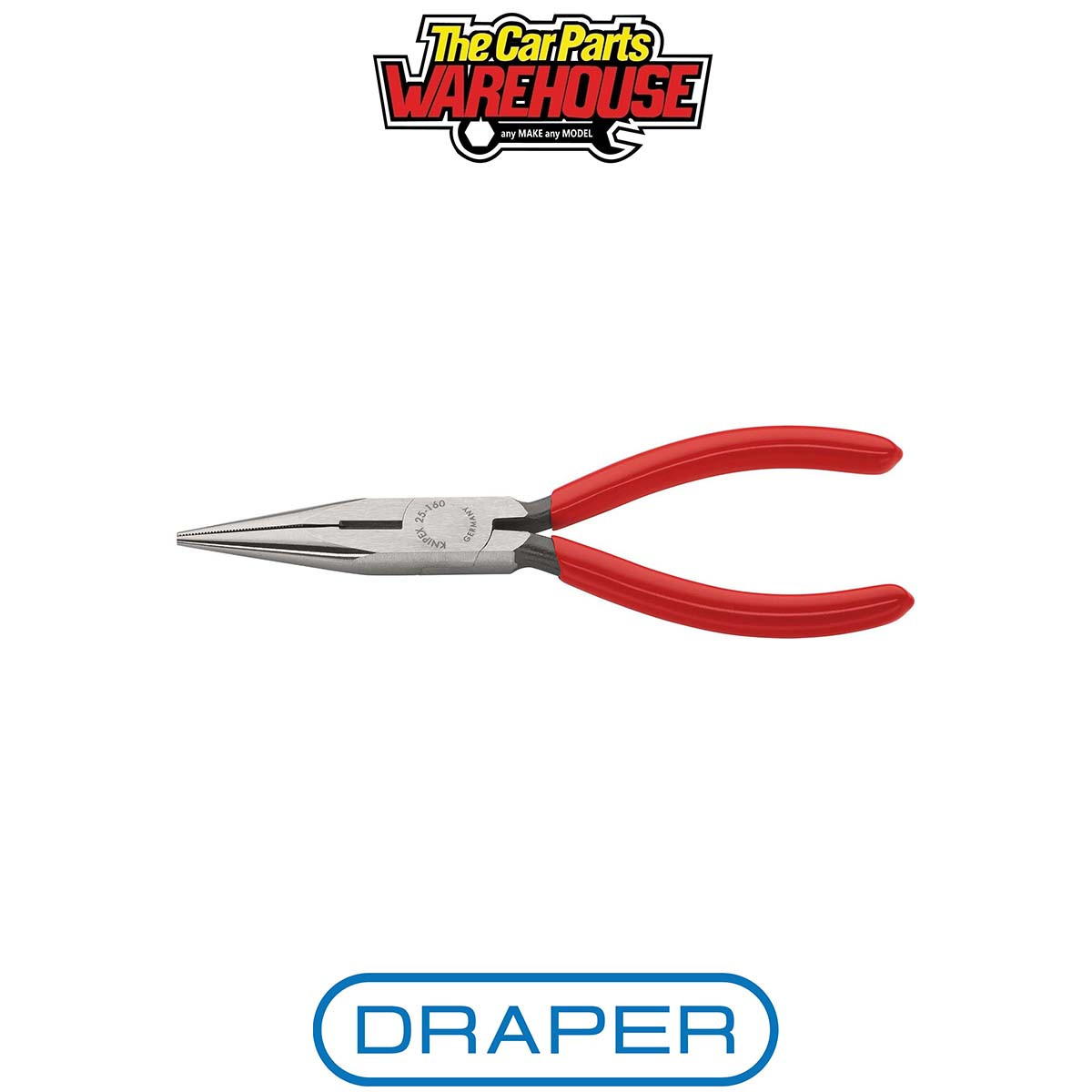 Draper 55415 KNIPEX 25 01 160 SB Snipe Nose Side Cutting Pliers 160mm