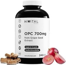 OPC Traubenkernextrakt 700 mg - 240 vegane Kapseln - für 8 Monate