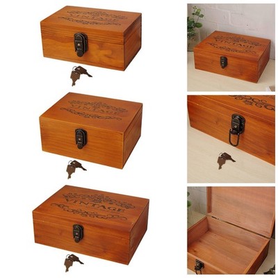 Hölzerne Keepsake Box Mehrzweck Vintage Design Schmuck Schmuckschachtel für