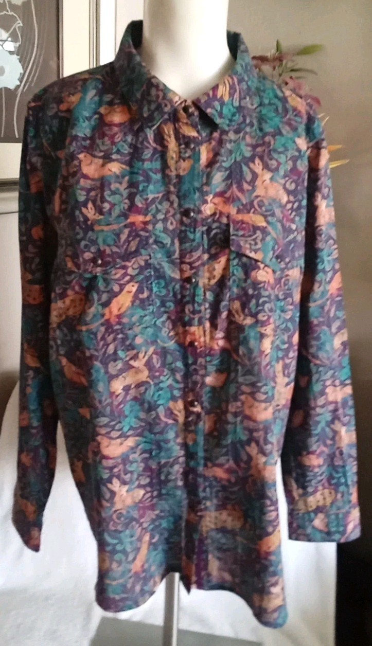 Sundance Multi Colored Snap Button Cotton Shirt S… - image 1