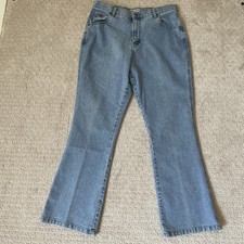 Lee Jeans Women's 14 Medium Relaxed Bootcut At The Waist Blue Light Wash Denim