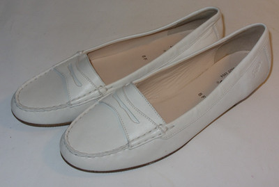 SIOUX weiße College-Schuhe Ballerinas flache Halbschuhe Gr. 8 F (42) - Wie neu!