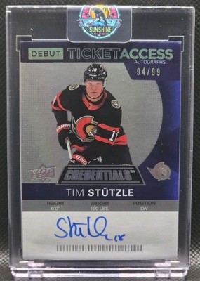 20-21 Upper Deck Credentials - Debut Ticket Access Auto Tim Stutzle /99