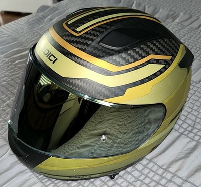 Sedici Strada 3 Carbon Full Face Helmet Size M DOT ECE Black Gold Carbon Fiber