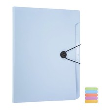 8 Pockets Vertical Expanding Accordion Folder A4 Letter Size Sky Blue