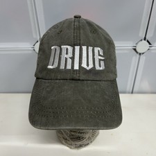 Adams Drive Embroidered Khaki Green Leather Strap Baseball Dad Hat