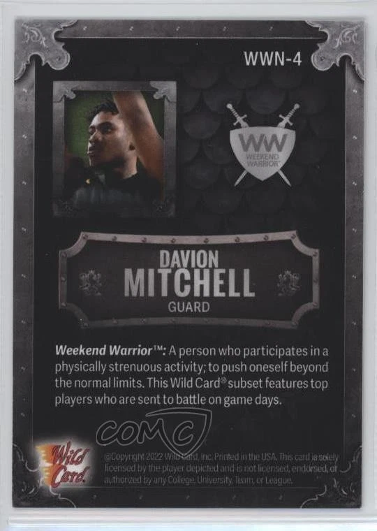 2022 Wild Card MATTE National Convention /8 Davion Mitchell #WWN-4 Shield - Image 2 of 2