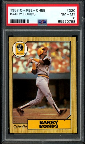 1987 TOPPS O PEE CHEE OPC MLB #320 Barry Bonds Rookie PSA 8 NM-MT Pirates RC