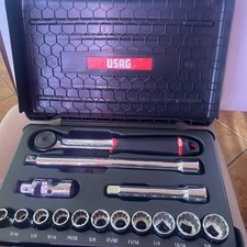 USAG 15-PIECE STANDARD SOCKET & RATCHET SET, 1/2" DRIVE Heavy Duty