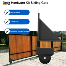Deck Hardware Sliding Gate Kit Black Rust Resistant Powder Tool Carbon Steel