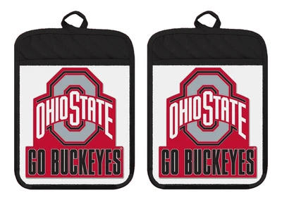 LIBERTY FLAGS AND GIFTS Ohio State Buckeyes Pot Holders Oven Mitts Hot Pad Linen Towel Kitchen DZ305DPH