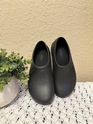 Crocs On The Clock Shoes Black Slip Resistant Comfort Work Clog Unisex M 7 W 9