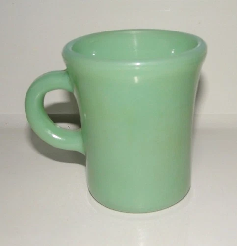 Vintage FIRE KING Green JADEITE Oven Ware Cup MUG 3 1/2" Tall C Handle