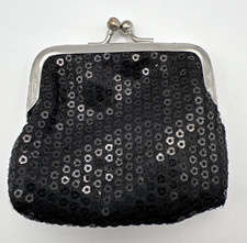 Vintage Black Beaded Sequin Coin Purse/Pouch