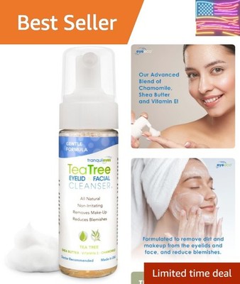 Gentle Tea Tree Oil Foaming Facial Cleanser   1.6oz   Non-Irritating Eyelid C...