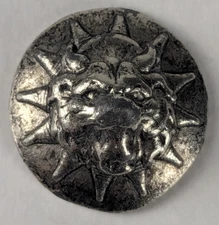 Vintage - Heavy Cast Domed Roaring Lion Button - B18