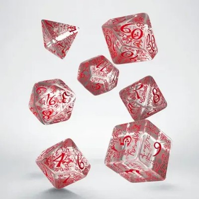 Elvish Translucent & red Dice Set | Elven-Dice | QWOELV09 | Q-Workshop