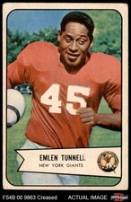 1954 Bowman #102 Emlen Tunnell LL Giants-FB HOF Iowa / Toledo 2 - GOOD