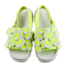 Christian Louboutin Girls Neon Yellow Flower Sandals Size euro 30 US 12