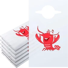 50 Pieces Disposable Adults Bibs Lobster Bibs Plastic Funny Bibs 23 Inches for S
