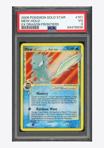 Pokemon PSA 3 Mew Gold Star Holo 2006 101/101 EX Dragon Frontiers English