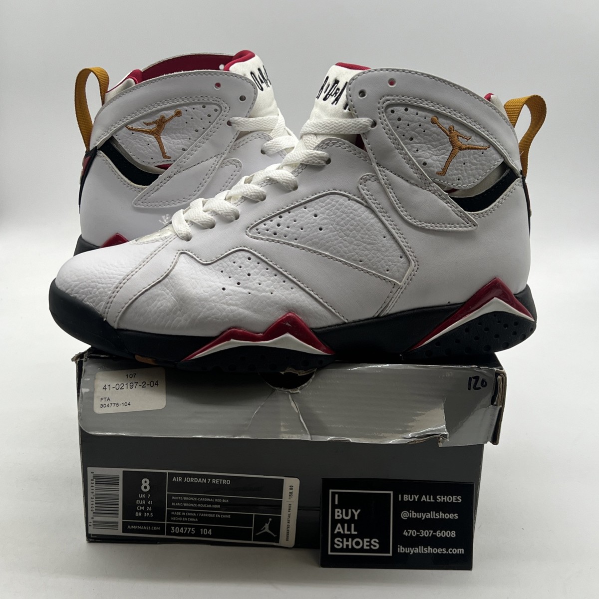 Nike ナイキ Jordan 7 Retro Cardinal (2011) Size 8 - Air Jordan 7 Retro 2011 Cardinal (304775-104) | eBay