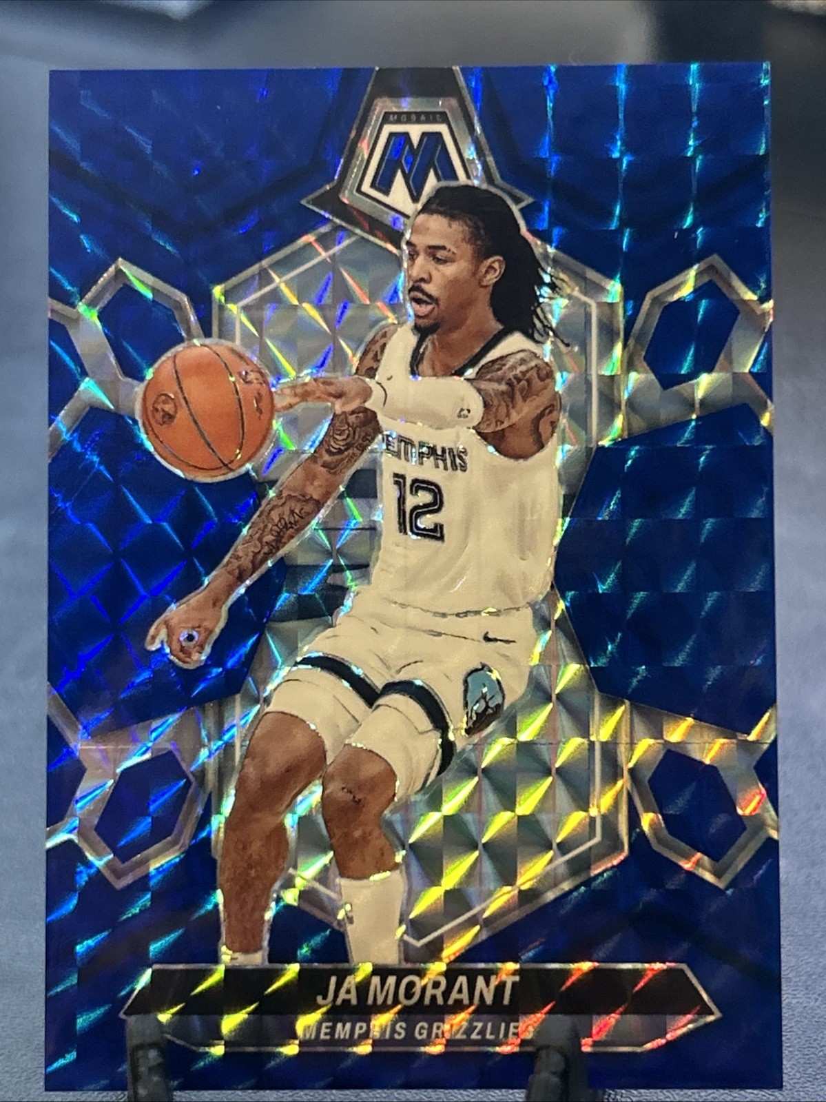 2023-24 103/199 Panini Blue Mosaic Ja Morant #127 Memphis Grizzlies