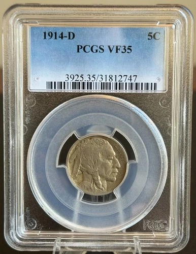 1914-D Buffalo Nickel PCGS VF35 Better Date