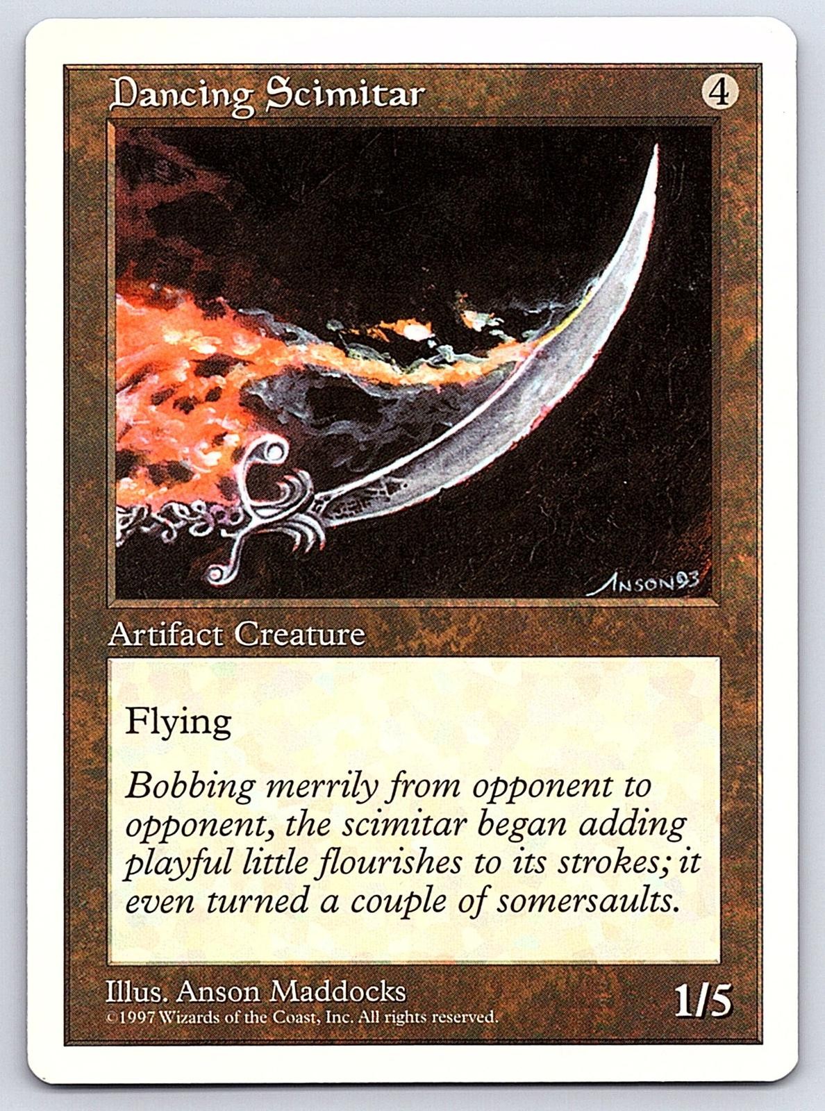Dancing Scimitar Rare Fifth Edition Magic: The Gathering Moderately Played