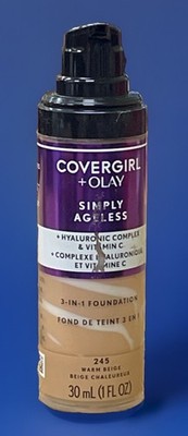 COVERGIRL+Olay Simply Ageless 3-in-1, 1 Fl Oz 245 Warm Beige Read!!
