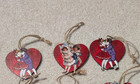 Lot of 14 Victorian Wood Heart Christmas Ornaments boy girl dance love — photo 2