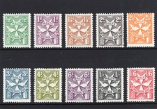 Malta 1968 Postage Due set complete superb MNH. SG D32-D41. Sc J22-J31.