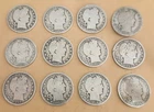 Lot of (12)  90% Silver Barber half dollars